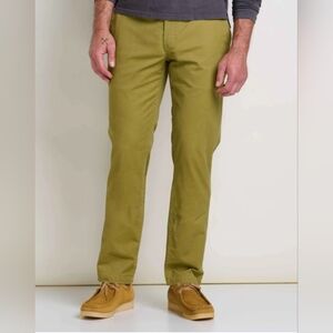 Nwt Toad & Co Navy Green Oraganic Cotton Blend Mission RIdge Lean Pants 33x 32